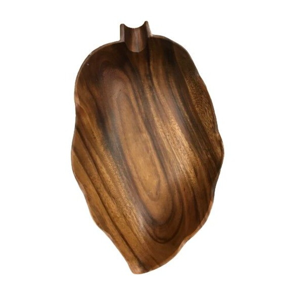 Kultura Acacia Hardwood Bowl Leaf Shaped Brown